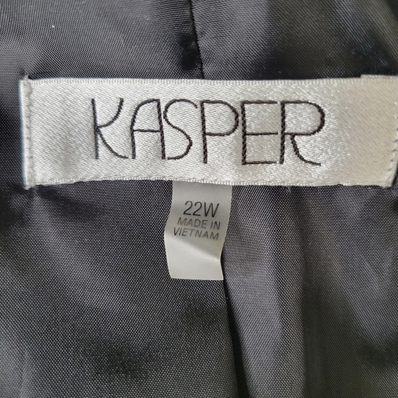 Kasper Blazer Women Size 22W Champagne Metallic Flap Pockets Open Front New - Picture 6 of 12